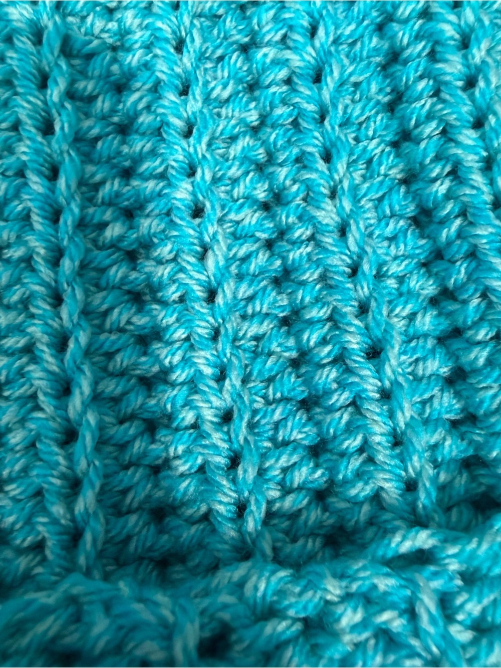 Handmade Turquoise Crochet Cat Ear Beanie | Cozy Kitty Hat - Picture 5 of 5